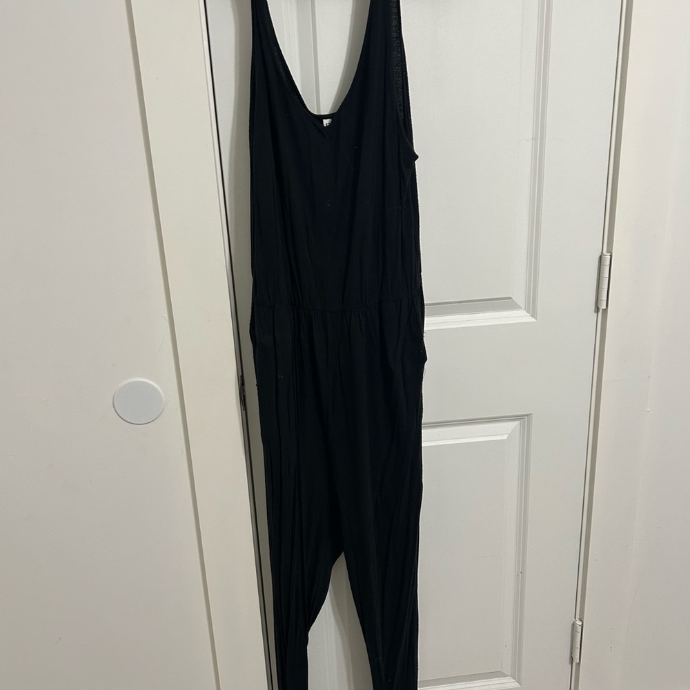 H&M Black V-Neck Jumpsuit with Wide Straps